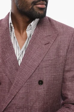 TAORMINA Blazer Doppiopetto in Misto Lino con Tasche ad Aletta></noscript>Dolce & Gabbana Clearance