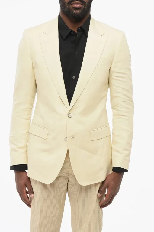 Sale TAORMINA Blazer Sfoderato in Misto Lino con Rever a Lancia Uomo Giacche