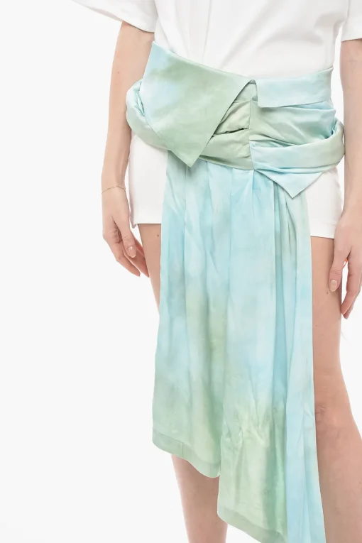 Tee Dress EXACTLY THE OPPOSITE con Gonna Drappeggiata in Satin>Off-White Best
