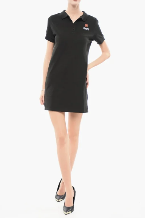 Tee Dress in Cotone Piquet con Collo a Polo>Kenzo Clearance