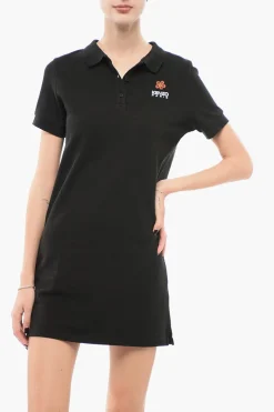 Tee Dress in Cotone Piquet con Collo a Polo></noscript>Kenzo Clearance