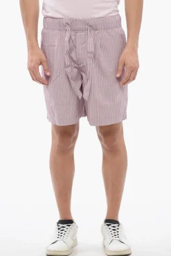 TEKLA Shorts In Cotone a Righe con Elastico in Vita>Birkenstock Fashion