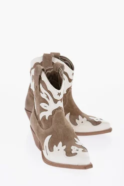 Texani Bicolore in Camoscio con Zip Laterale Tacco 5cm>Je T'aime Clearance