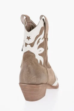 Texani Bicolore in Camoscio con Zip Laterale Tacco 5cm>Je T'aime Clearance