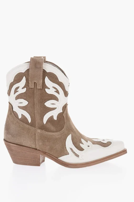 Texani Bicolore in Camoscio con Zip Laterale Tacco 5cm>Je T'aime Clearance