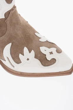 Texani Bicolore in Camoscio con Zip Laterale Tacco 5cm></noscript>Je T'aime Clearance