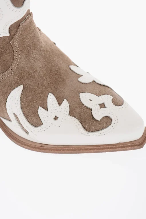Texani Bicolore in Camoscio con Zip Laterale Tacco 5cm>Je T'aime Clearance