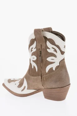 Texani Bicolore in Camoscio con Zip Laterale Tacco 5cm></noscript>Je T'aime Clearance