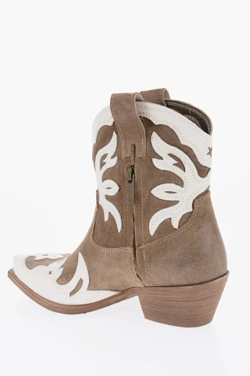 Texani Bicolore in Camoscio con Zip Laterale Tacco 5cm>Je T'aime Clearance