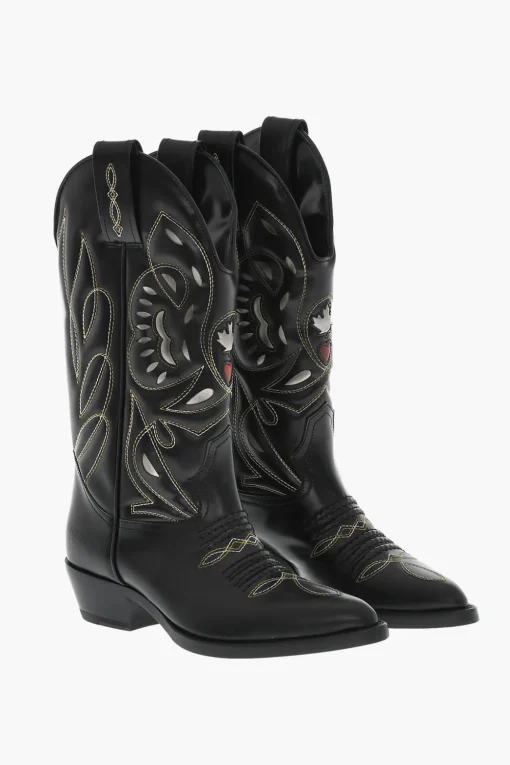 Best Texani In Pelle VINTAGE Ricamati Donna Stivali