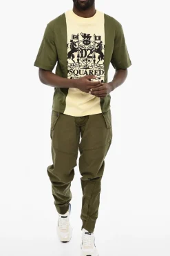 Hot T-Girocollo Bicolore con Stampa Maxi Uomo T-Shirt