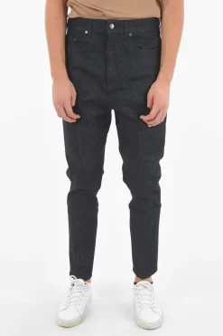 THE GODFATHER OF DENIM Jeans in Denim Grezzo a Vita Bassa con Bande Laterali in Satin 16cm>Neil Barrett New