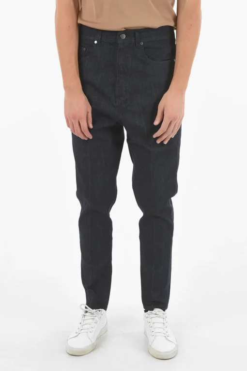 Discount THE GODFATHER OF DENIM Jeans in Denim Grezzo a Cavallo Basso con Bande Laterali in Satin 16cm Uomo Jeans