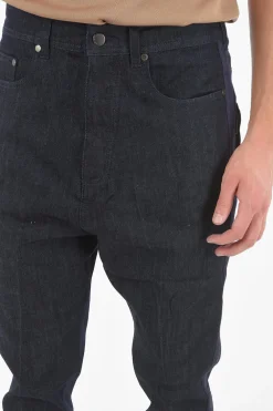 Discount THE GODFATHER OF DENIM Jeans in Denim Grezzo a Cavallo Basso con Bande Laterali in Satin 16cm Uomo Jeans