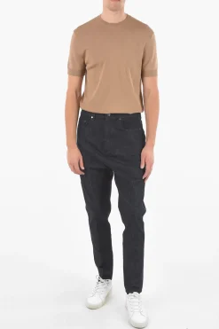 Discount THE GODFATHER OF DENIM Jeans in Denim Grezzo a Cavallo Basso con Bande Laterali in Satin 16cm Uomo Jeans
