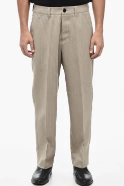 Clearance THIRTY TWO Pantaloni ANACO Gessati con Passanti Uomo Pantaloni