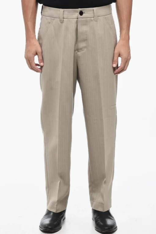 Clearance THIRTY TWO Pantaloni ANACO Gessati con Passanti Uomo Pantaloni