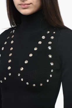 Top a Collo Alto Elasticizzato con Dettaglio Occhielli>Off-White Sale