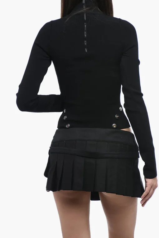 Top a Collo Alto Elasticizzato con Dettaglio Occhielli>Off-White Sale