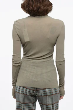Top a Coste Effetto Trasparente con Collo Alto>Ami Alexandre Mattiussi Discount