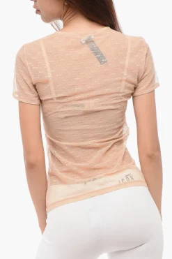Sale Top a Maniche Corte in Pizzo Monogram Donna Intimo