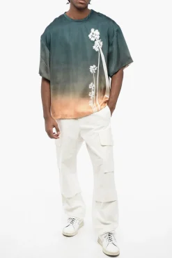 Top a Maniche Corte PALM in Satin Stampato></noscript>Jil Sander Online