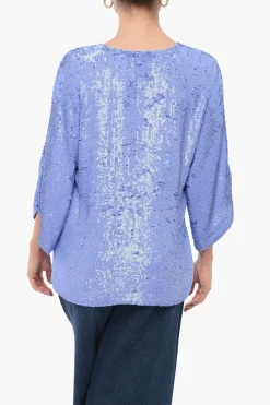 Top A Maniche Lunghe Con Paillettes Allover>Parosh Hot