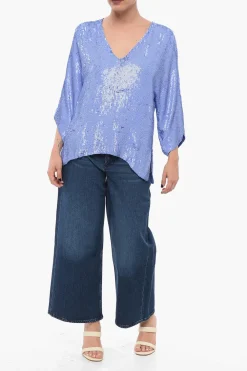 Top A Maniche Lunghe Con Paillettes Allover></noscript>Parosh Hot