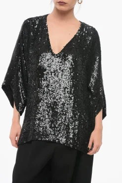 Top A Maniche Lunghe Con Paillettes Allover>Parosh Clearance