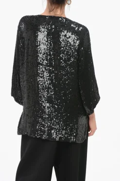 Top A Maniche Lunghe Con Paillettes Allover>Parosh Clearance