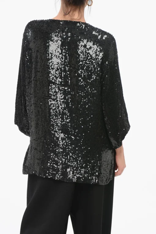Top A Maniche Lunghe Con Paillettes Allover>Parosh Clearance