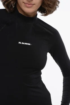 Top a Maniche Lunghe in Tessuto Tecnico con Logo Stampato></noscript>Jil Sander Outlet
