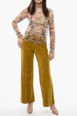 Clearance Top A Maniche Lunghe RIPPLE REFLECTIONS Sheer Con Stampa Floreale Donna T-Shirts E Tops