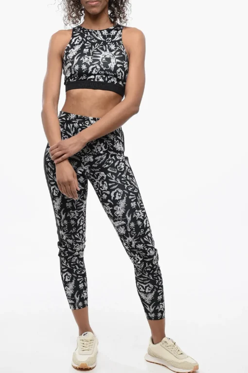 Clearance Top Active Motivo Old-School con Elastico Logato Donna T-Shirts E Tops