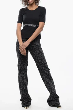 New Top Aderente a Maniche Corte con Dettaglio Cut-Out Donna T-Shirts E Tops
