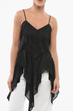 Sale Top AILO Asimmetrico con Frange Donna T-Shirts E Tops