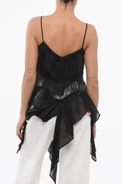 Sale Top AILO Asimmetrico con Frange Donna T-Shirts E Tops