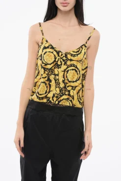 Best Top Barocco con Dettagli in Pizzo Donna T-Shirts E Tops