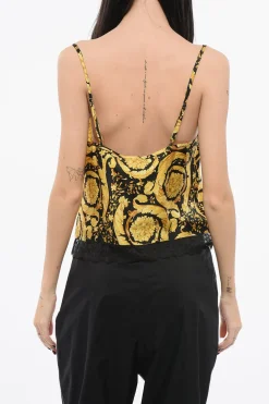Best Top Barocco con Dettagli in Pizzo Donna T-Shirts E Tops