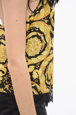 Best Top Barocco con Dettagli in Pizzo Donna T-Shirts E Tops