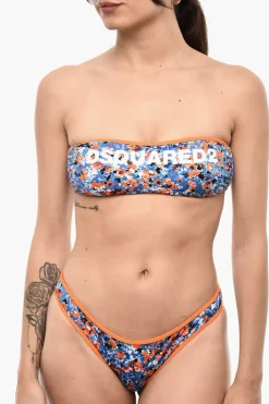 Top Bikini a Fascia a Motivo Floreale>Dsquared2 New
