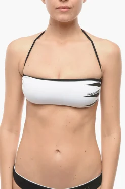 Top Bikini a Fascia con Rifiniture a Contrasto>Karl Lagerfeld Discount