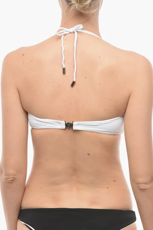 Top Bikini a Fascia in Tinta Unita con Stampa Logo a Contrasto>Karl Lagerfeld Sale