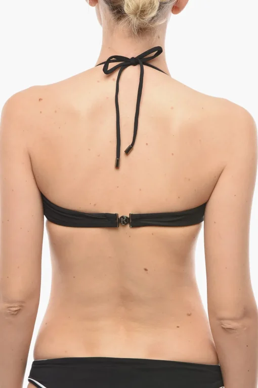 Top Bikini a Fascia in Tinta Unita con Stampa Logo a Contrasto>Karl Lagerfeld Discount