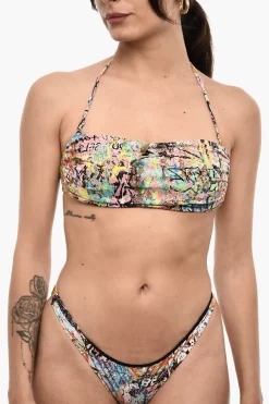 Fashion Top Bikini a Fascia Stampato All-Over Donna Costumi Da Bagno