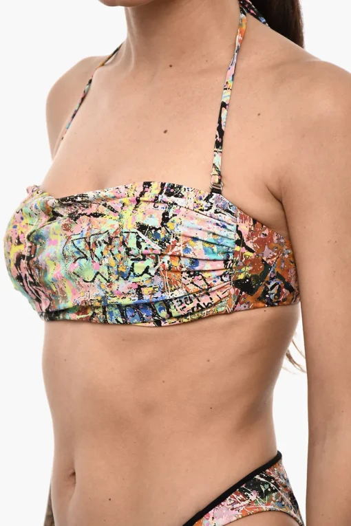 Fashion Top Bikini a Fascia Stampato All-Over Donna Costumi Da Bagno