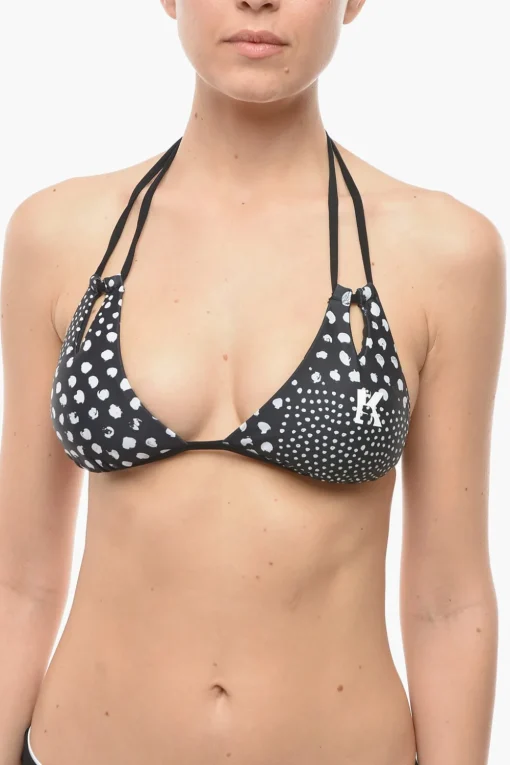 Hot Top Bikini a Triangolo con Dettagli a Contrasto Donna Costumi Da Bagno
