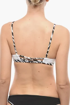 Outlet Top Bikini a Triangolo con Logo Stampato Donna Costumi Da Bagno