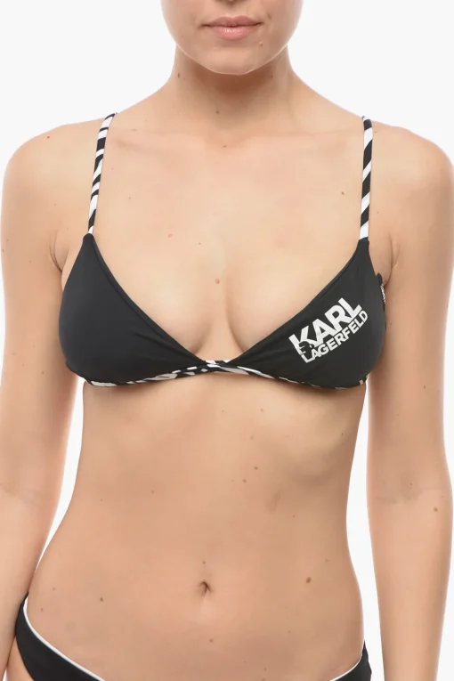 Clearance Top Bikini a Triangolo con Dettagli Motivo Animalier Donna Costumi Da Bagno