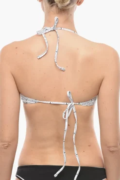 Online Top Bikini con Stampa Iconica All Over Donna Costumi Da Bagno